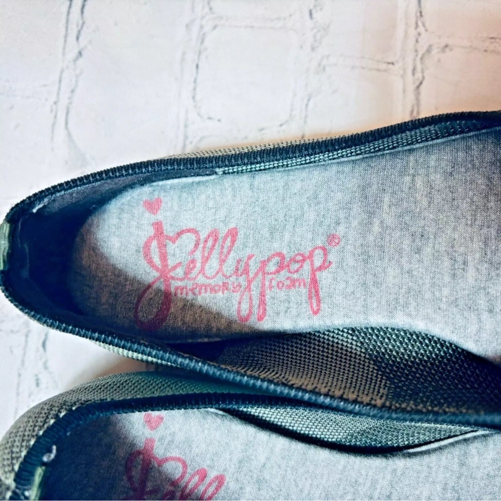 JELLY POP CHAMPS Green Camo Knit Pointy Toe Flats Women's 7.5 M (run Small - Picture 11 of 13